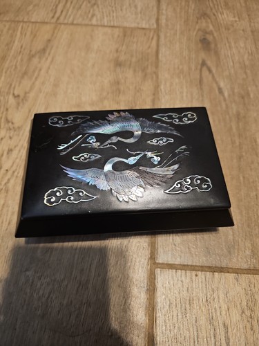 Black lacquer retangle trinket - lacquer,