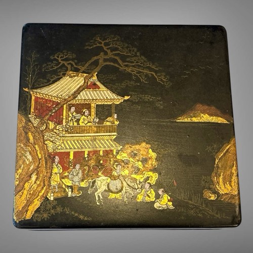 Vintage asian black lacquered - vintage,